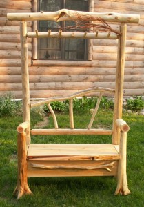 Cedar-Log-Bench-with-Coat-Rack